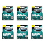 Kit Carga Lâmina De Barbear Gillette Mach3 Regular C/ 12 uni
